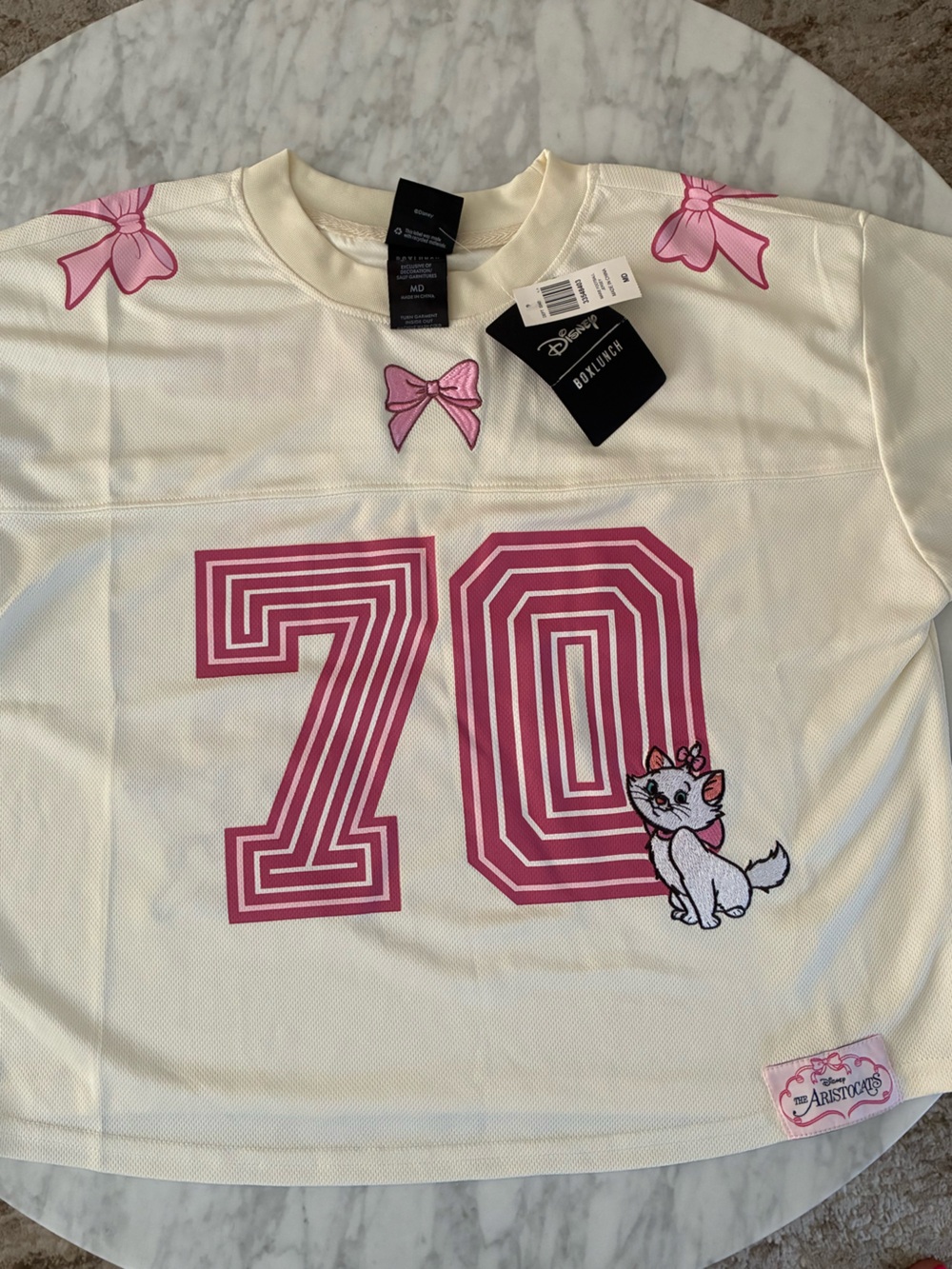Disney Lady Marie Jersey Top with Pink Bow Accents
